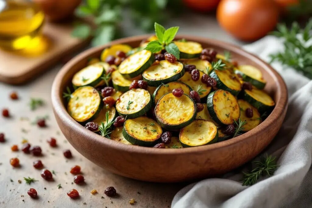 Courgettes rôties au goût du Sud : j’en fais dès que j’ai un reste de raisins secs.jpg