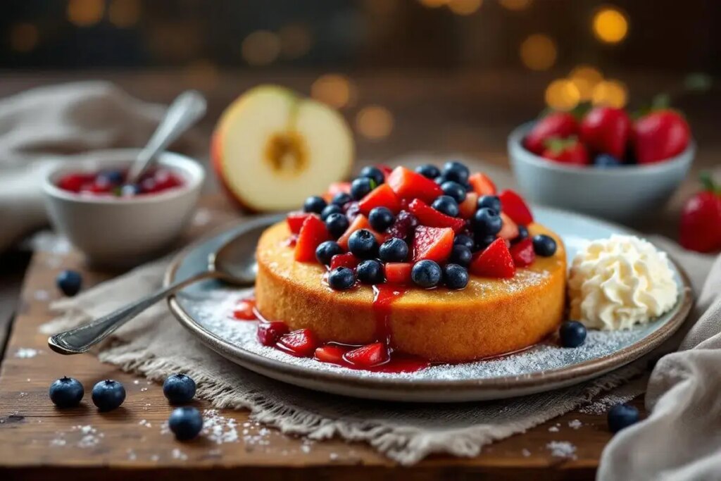 Il me rappelle mon enfance : voici mon gâteau de semoule à la compotée fruitée.jpg