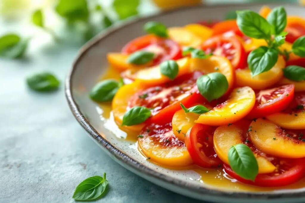Je ne pensais pas que ça marcherait : tomates et pêches en carpaccio : l’accord sucré-salé qui va vous surprendre.jpg