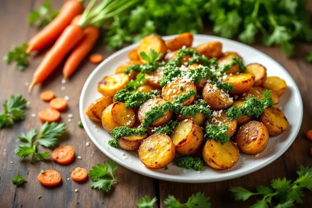 « J’utilise mes fanes de carottes pour ce pesto express » : avec des pommes de terre rôties, c’est parfait.jpg