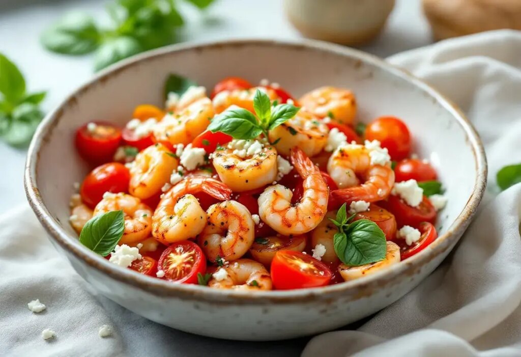 « Prête en 7 min » : la salade chaude la plus savoureuse de votre été (tomates cerises feta et crevettes grillées).jpg