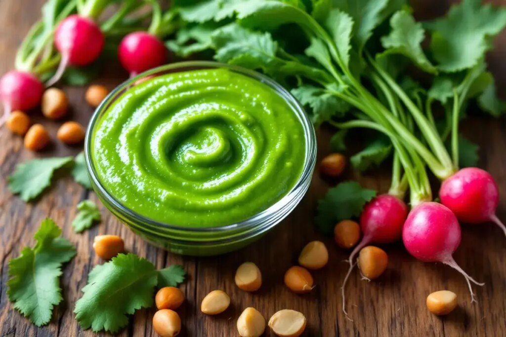 Sauce express aux fanes de radis : anti-gaspi, ultra fraîche, parfaite pour l’été.jpg