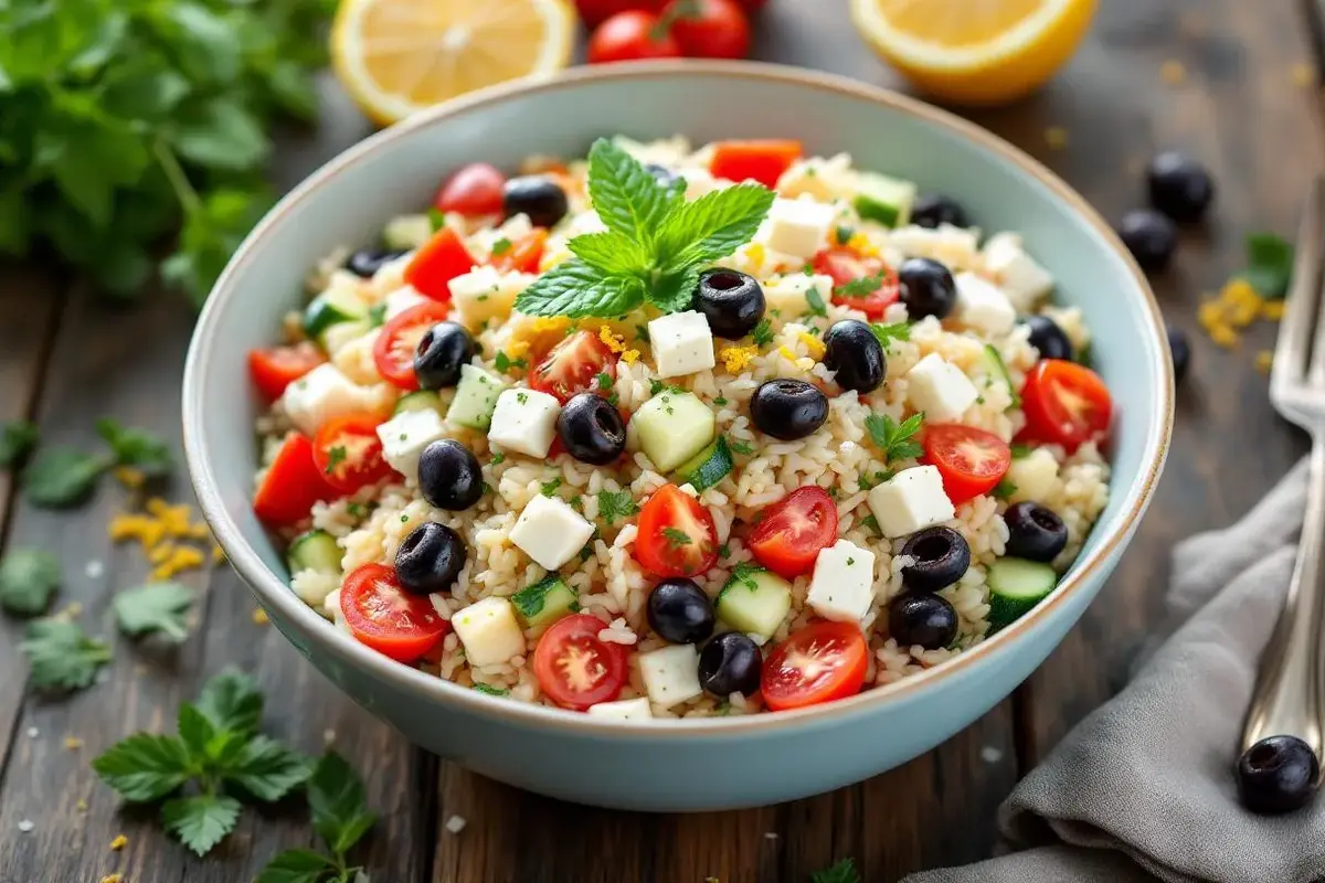 Je mets toujours ce twist citronné : ma salade de riz grecque fait un ...
